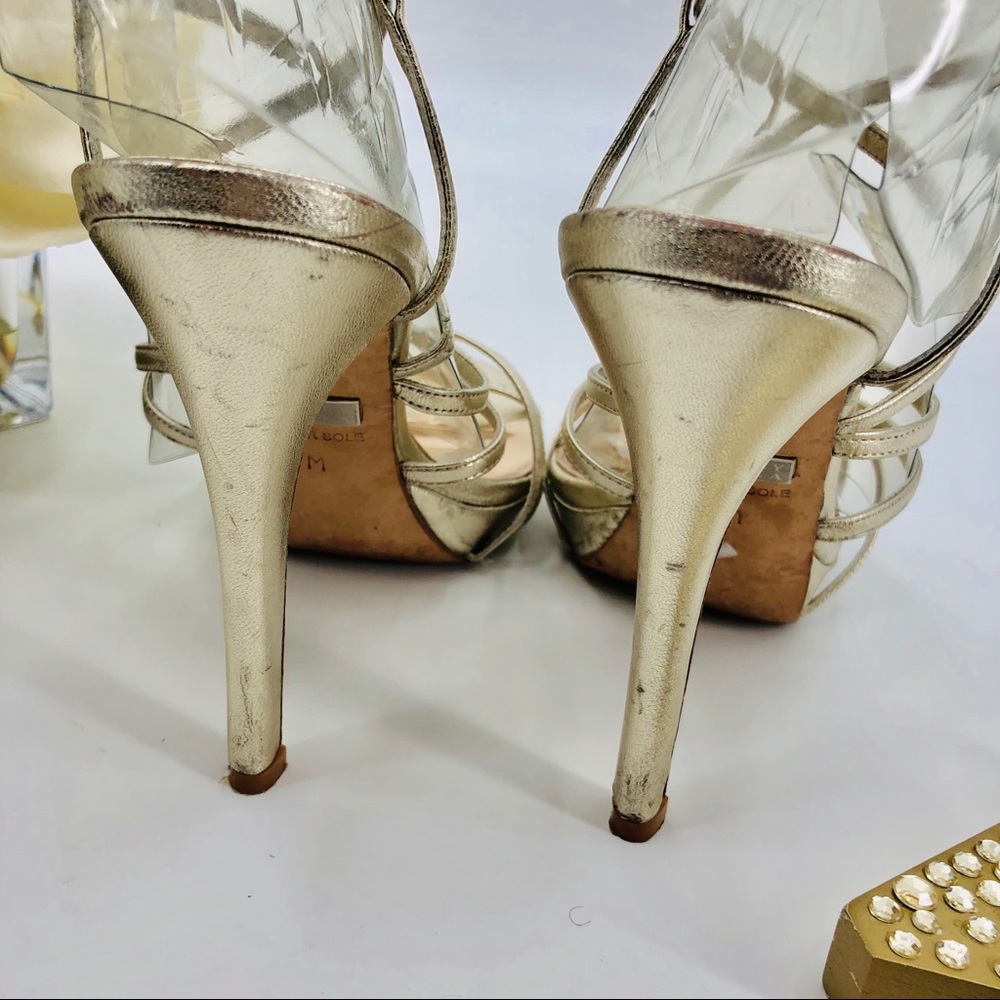 Badgley Mischka Metallic Gold Idol Strappy Heels - Picture 6 of 8